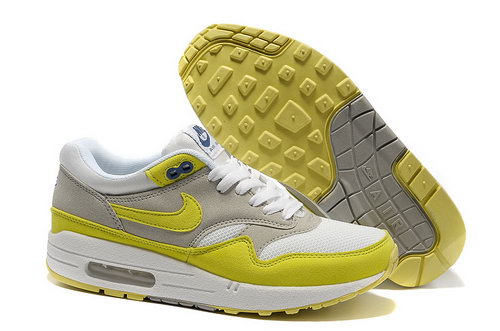 Nike Air Max 1 Unisex White Yellow Running Shoes Outlet Store